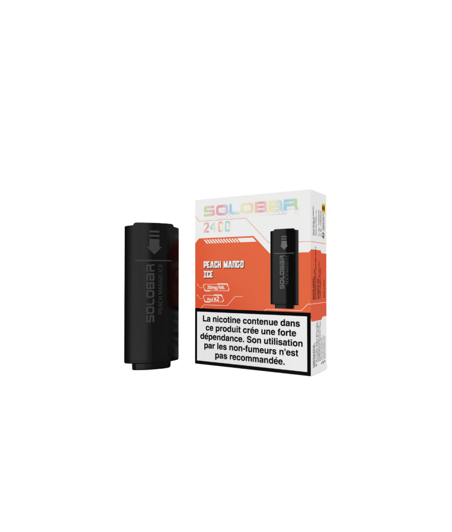 Pack 2 Pods Solobar 2400 2 ml 20 mg