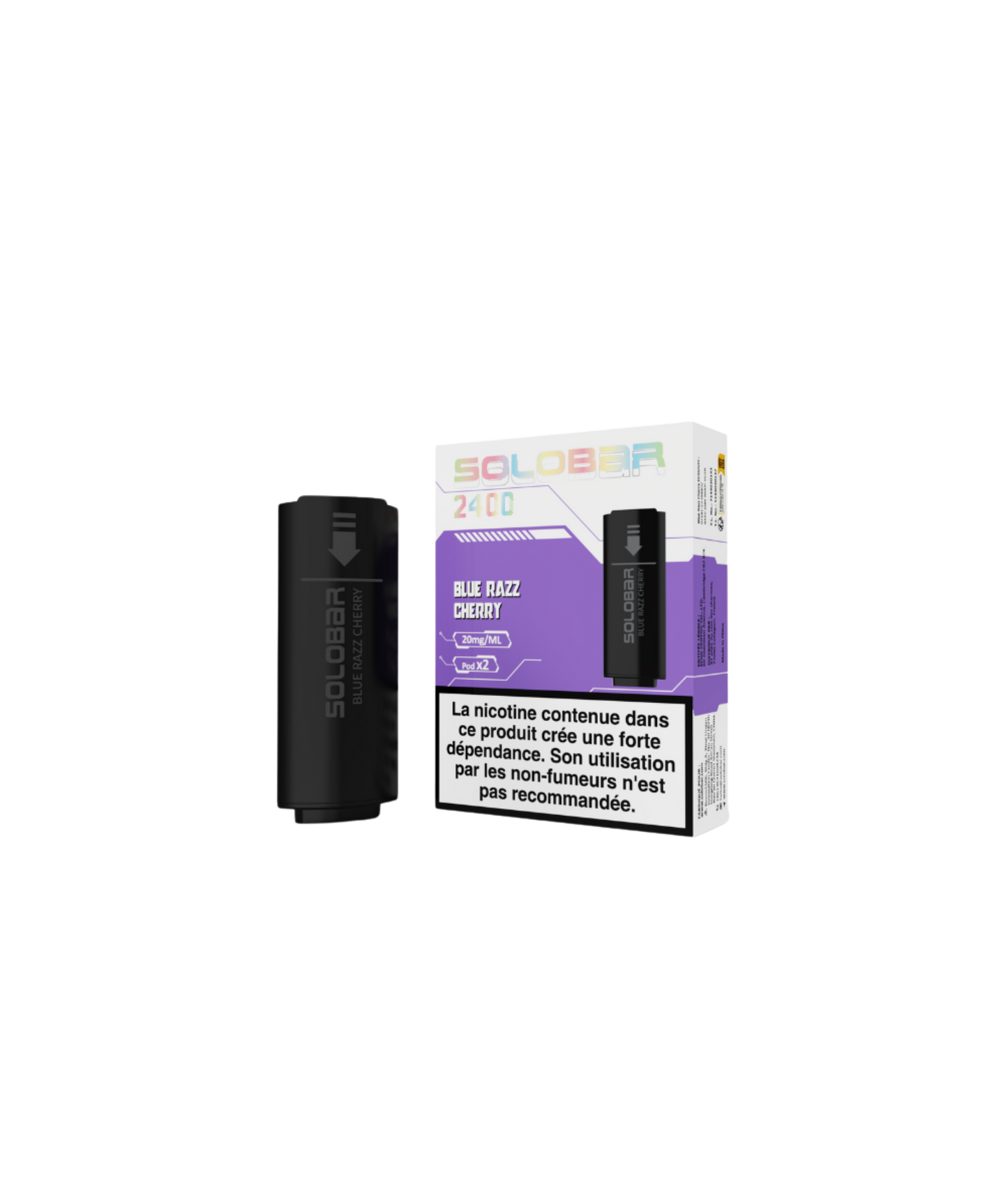 Pack 2 Pods Solobar 2400 2 ml 20 mg