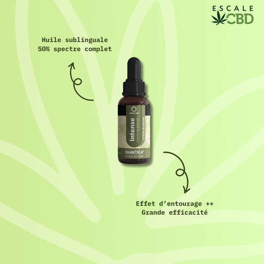 Huile Sublinguale CBD "Intense" Spectre Complet 50%