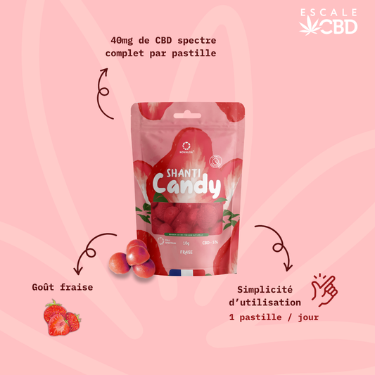 Pastilles CBD 5% "Fraise" 10Gr