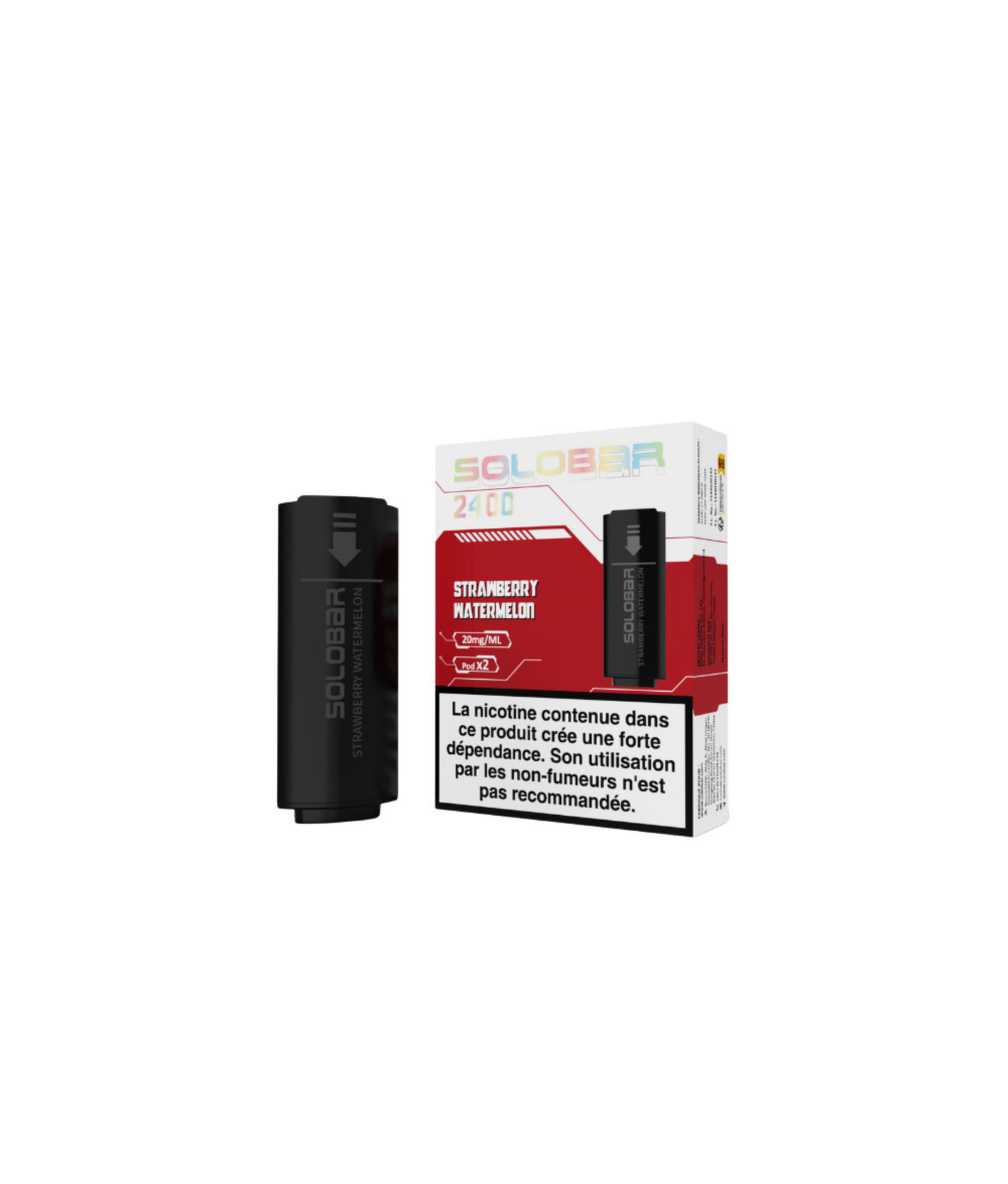 Pack 2 Pods Solobar 2400 2 ml 20 mg