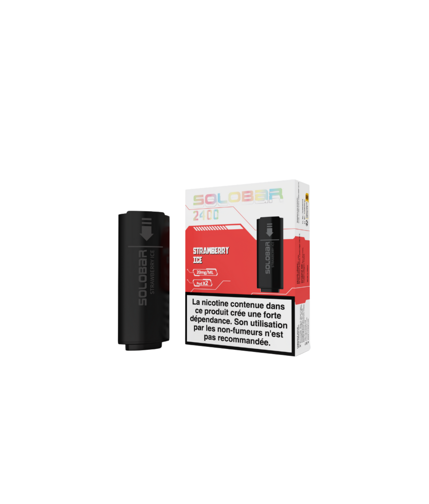 Pack 2 Pods Solobar 2400 2 ml 20 mg