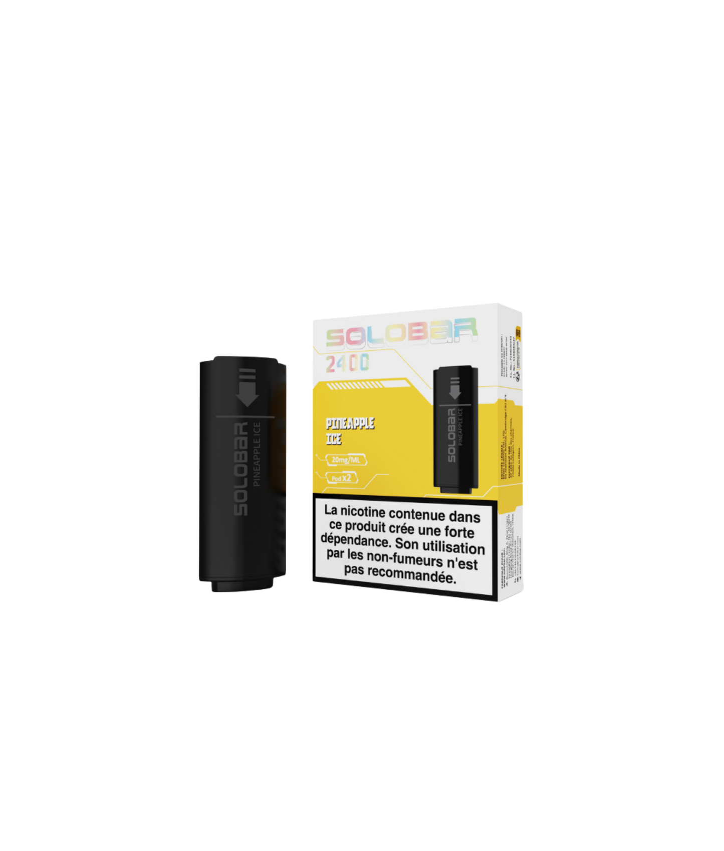 Pack 2 Pods Solobar 2400 2 ml 20 mg