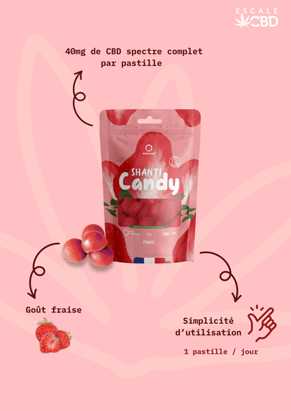 Pastilles CBD 5% "Fraise" 10Gr