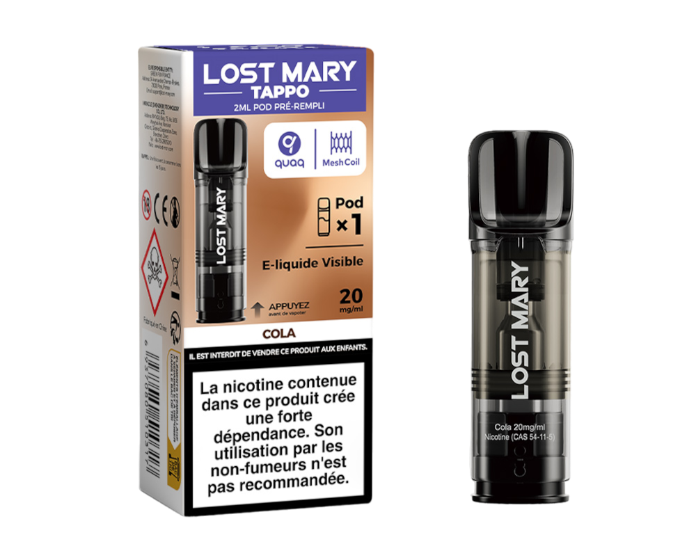 Cartouche pré-remplie Tappo - Lost Mary 20mg