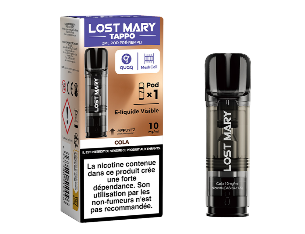 Cartouche pré-remplie Tappo - Lost Mary 10mg