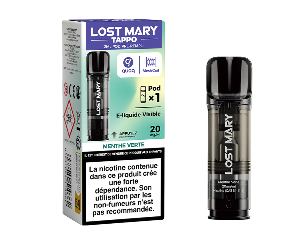 Cartouche pré-remplie Tappo - Lost Mary 20mg