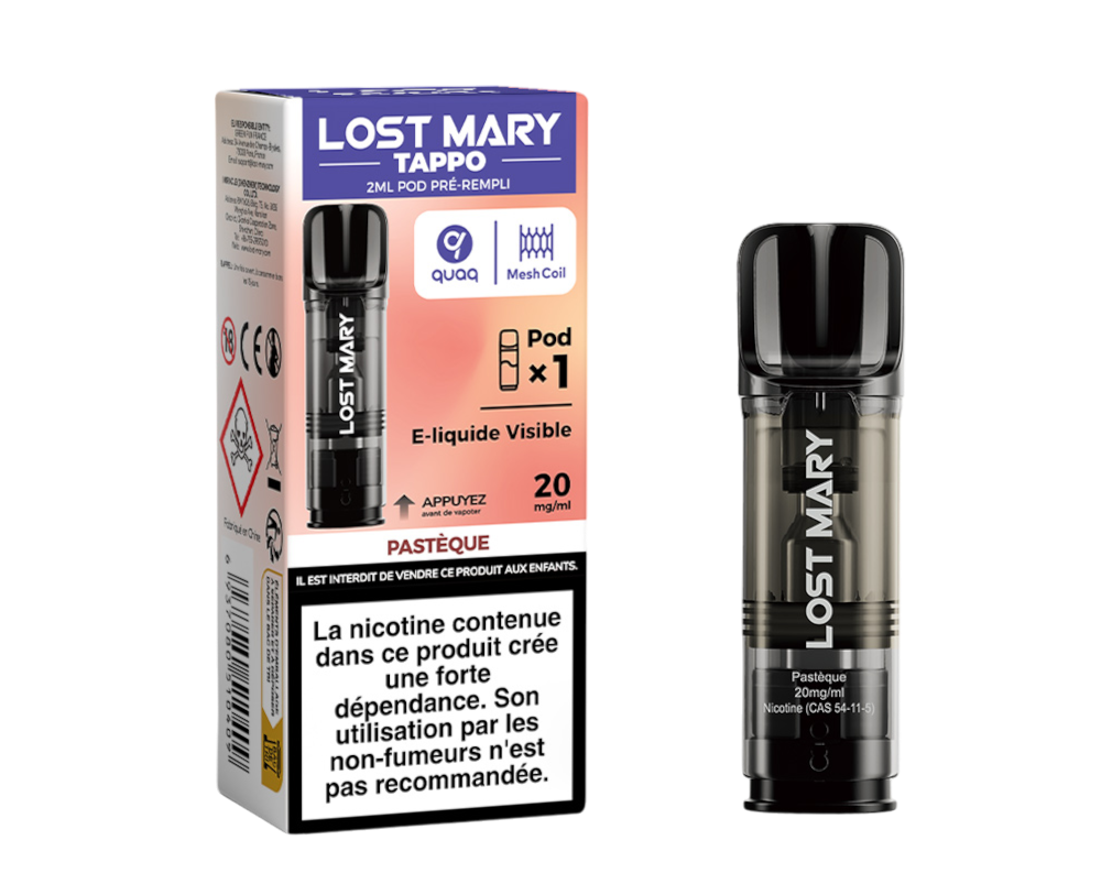 Cartouche pré-remplie Tappo - Lost Mary 20mg