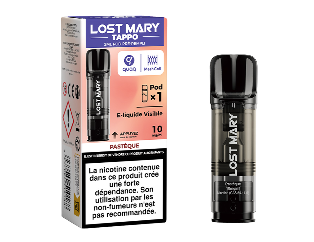 Cartouche pré-remplie Tappo - Lost Mary 10mg