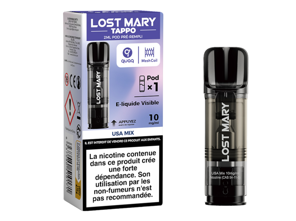 Cartouche pré-remplie Tappo - Lost Mary 10mg